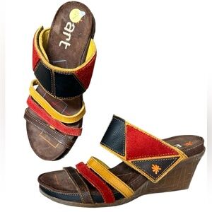 The Art Company Sz. Worn New/EUC worn 1 x to a festival sticker wedge/geometric